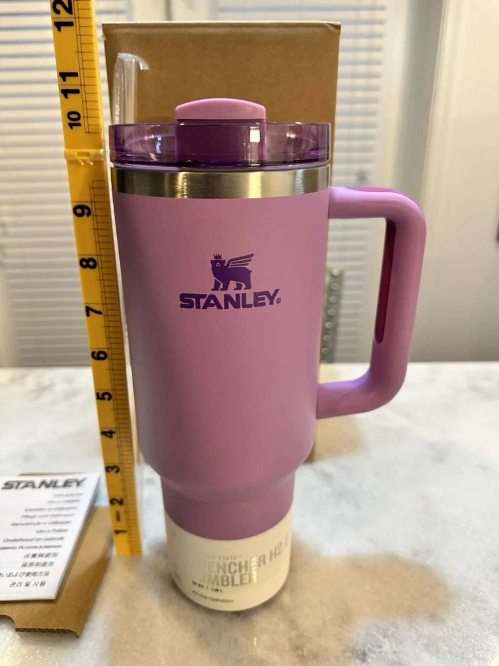 Stanley Lilac Purple Quencher H2.0 Cool Serene Brushstrokes 40oz Tumbler - Picture 6 of 8